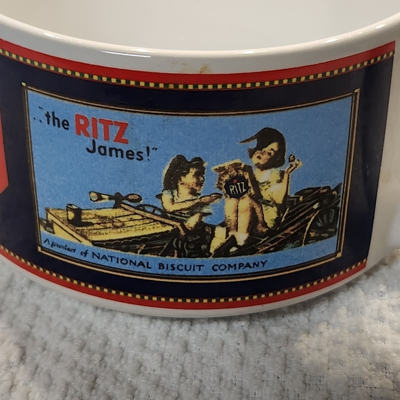 Vintage Nabisco Ritz crackers soup bowl mug National Biscuit Co Set of 2 - Picture 5 of 8